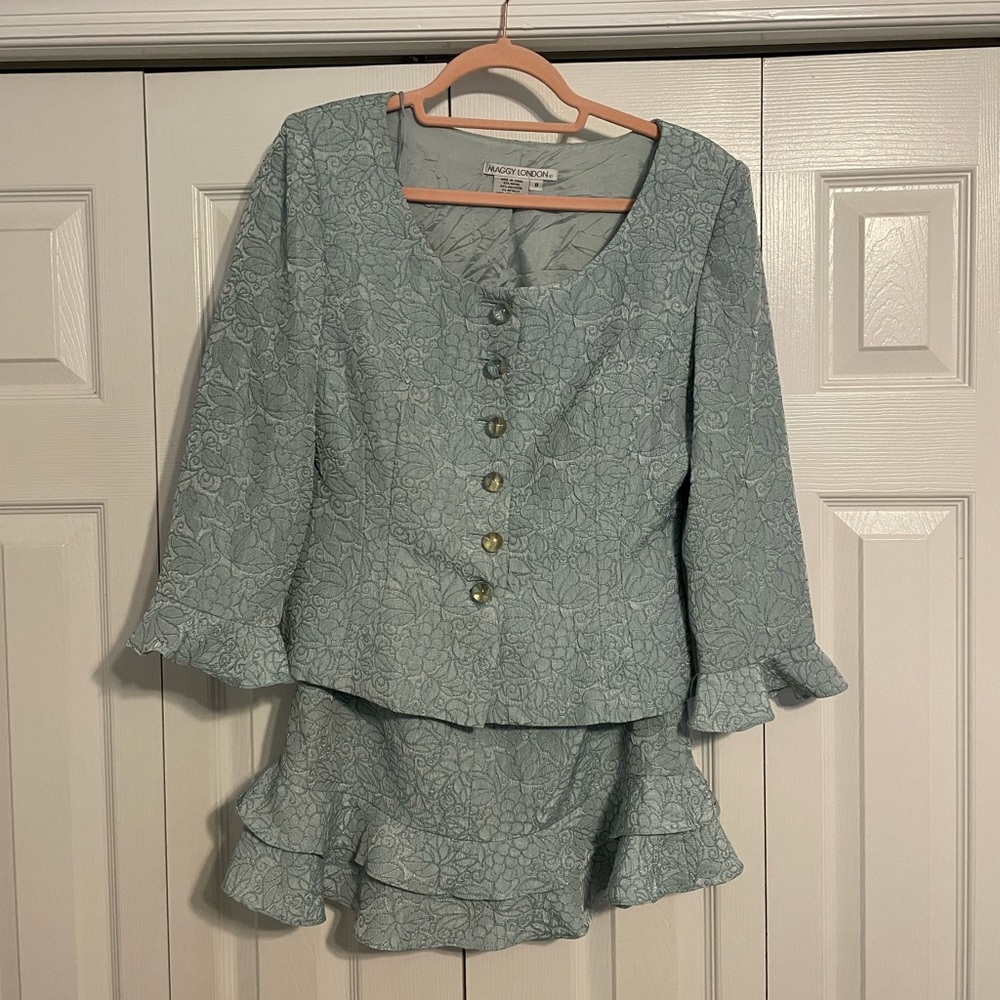 Maggie London Vintage Light Blue two piece suit Excellent Condition
